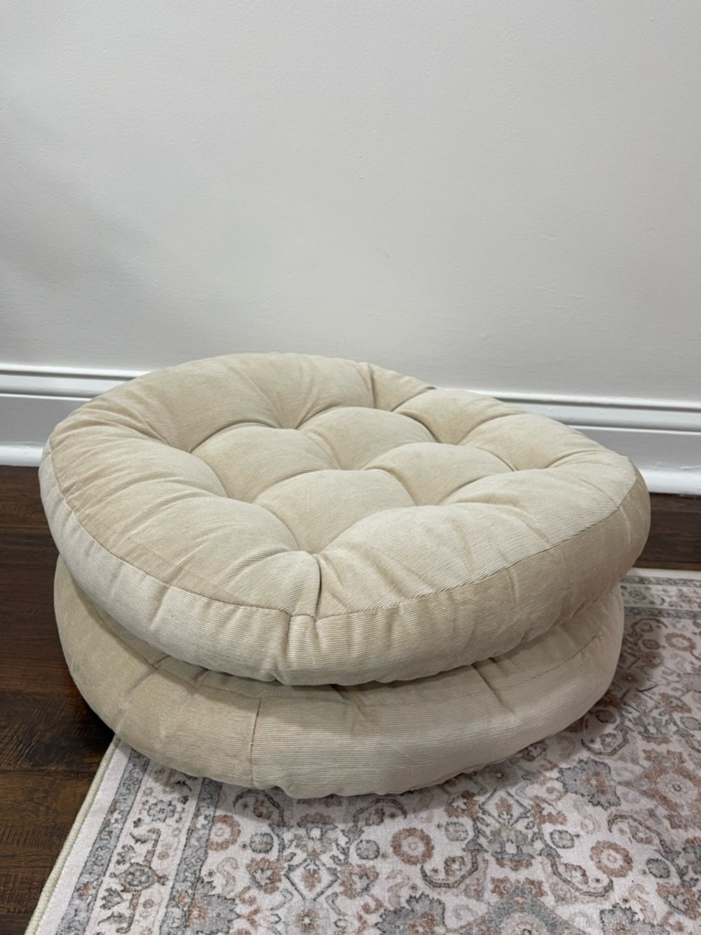 Set of 2 Cream Japanese Pillows for Floor or Chair, new, no tags